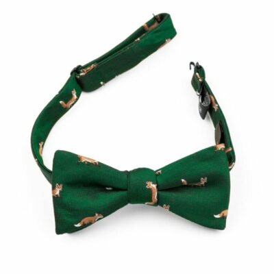 Bow Tie Embroidered Fox Green
