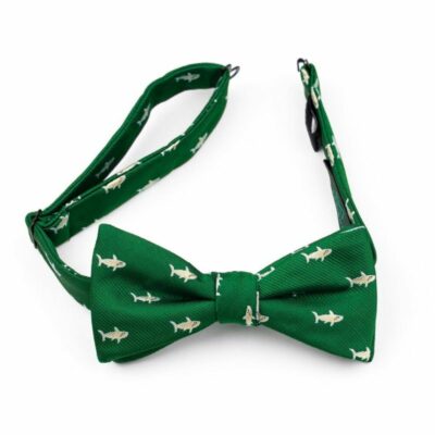 Bow Tie Embroidered Shark Green