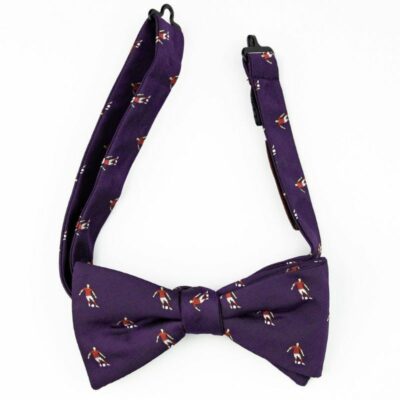 Bow Tie Embroidered Soccer Purple